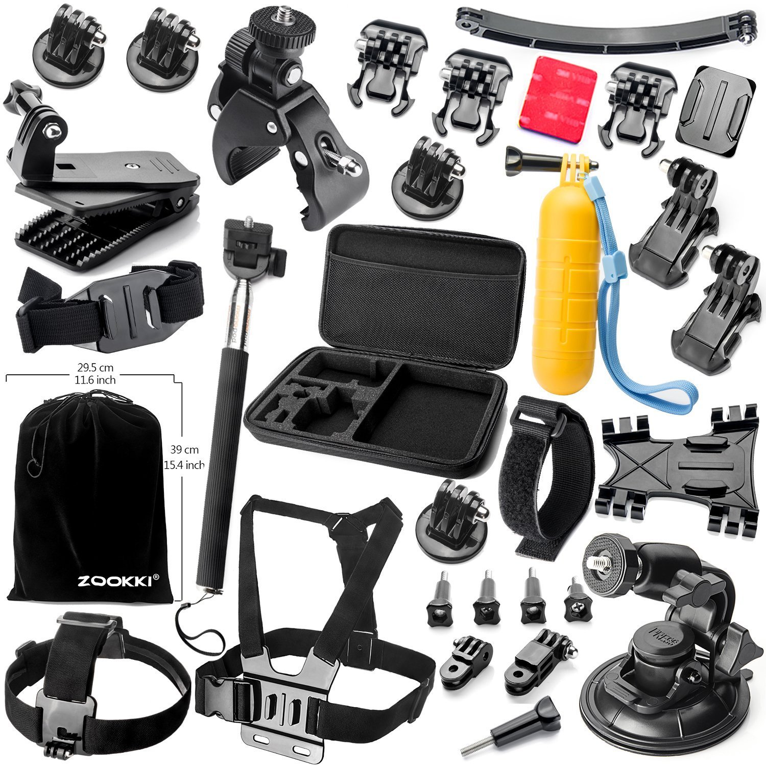 Zookki Essential Accessories Bundle Kit for GoPro 4 3 3 1 SJ4000 SJ5000 SJ6000 in Outdoor Sports